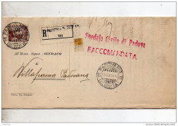 1914   LETTERA RACCOMANDATA  CON ANNULLO  PADOVA 3 S. SOFIA - Storia Postale