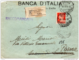 1931  LETTERA  RACCOMANDATA  CON ANNULLO REGGIO EMILIA - Marcophilie
