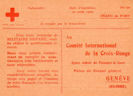 SUISSE..1940.  CARTE NEUVE ROUGE CROIX-ROUGE 275 BIS..AGENCE PRISONNIERS DE GUERRE.C.I. C.R. GENEVE. - Covers & Documents