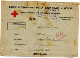 SUISSE..1942 CROIX-ROUGE..AGENCE PRISONNIERS DE GUERRE.C.I. C.R. VIA STALAG II/DB. DEUTSCHLAND - Covers & Documents