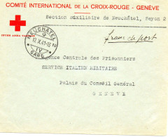 SUISSE.1940..COMITE INTENATIONAL CROIX-ROUGE. SECTION NEUCHATEL - Covers & Documents