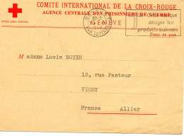 SUISSE..1940.  CARTE  CROIX-ROUGE  92a ..AGENCE PRISONNIERS DE GUERRE.C.I. C.R. VIA FRANCE - Covers & Documents