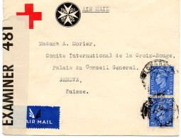 GRANDE-BRETAGNE.1942. CENSURE POUR COMITE INTERNATIONNAL CROIX-ROUGE GENEVE. - Marcophilie