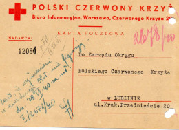 POLOGNE.1940. MESSAGE CROIX-ROUGE WARSZAWA. - Other & Unclassified