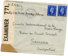 GRANDE-BRETAGNE.1942. CENSURE POUR COMITE INTERNATIONNAL CROIX-ROUGE GENEVE. - Postmark Collection