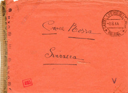 ITALIE.1944. CENSURE ALLEMANDE VIA COMITE INTERNATIONNAL CROIX-ROUGE GENEVE. - Poststempel