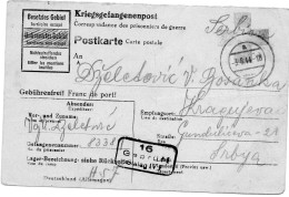 ALLEMAGNE-SERBIE.1944. STALAG IV/F POUR  SERBIE. CROIX-ROUGE. - Covers & Documents