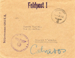 ALLEMAGNE.1942.FELDPOSTNUMMER 43913 K.K. POUR CALVADOS (FRANCE) - Covers & Documents