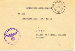 ALLEMAGNE.1942. STALAG IV/A POUR  COMITE INTERNATIONAL CROIX-ROUGE-A.P.G. GENEVE  - Lettres & Documents