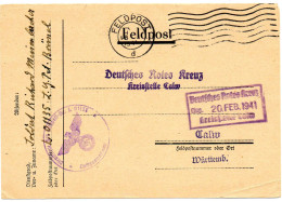 ALLEMAGNE.1941.FELDPOSTNUMMER L 01135. "DEUTSCHES ROTES KREUZ -CALM". CROIX-ROUGE FRANCAISE  - Lettres & Documents