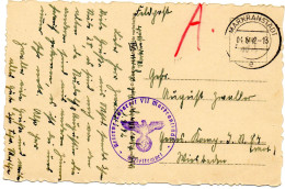 ALLEMAGNE.1942. "RESERVE LAZARETT  VII MARKRANSTADT". - Lettres & Documents