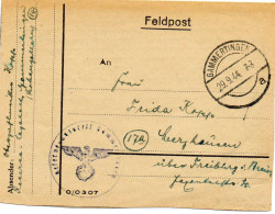 ALLEMAGNE.1942. "RESERVE LAZARETT GAMMERTINGEN". LETTRE CORRESPONDANCE - Covers & Documents