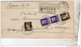 1941  LETTERA RACCOMANDATA CON ANNULLO CASERTA 1 NAPOLI - Storia Postale