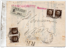 1932 LETTERA RACCOMANDATA CON ANNULLO PERUGIA - Marcophilie