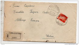 1940  LETTERA RACCOMANDATA CON ANNULLO PALESTRO PAVIA - Storia Postale