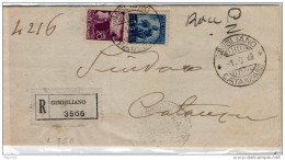 1948  LETTERA RACCOMANDATA CON ANNULLO GIMIGLIANO CATANZARO - 1946-60: Marcofilie