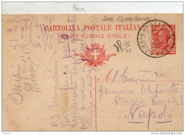 1917  CARTOLINA  CON ANNULLO AMBULANTE ROMA - NAPOLI - Stamped Stationery