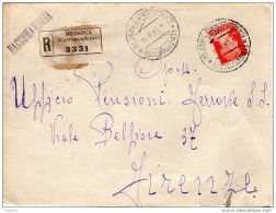 1930  LETTERA RACCOMANDATA CON ANNULLO MESSINA - Marcophilie