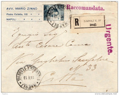 1913  LETTERA RACCOMANDATA CON ANNULLO NAPOLI 10 SUCCURSALE FERROVIA - Poststempel