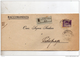 1921  LETTERA RACCOMANDATA CON ANNULLO BRESCIA 1 PIAZZA MART. BELFIORE - Marcofilie