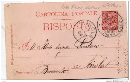 1904 CARTOLINA RACCOMANDATA CON ANNULLO AMBULANTE ROMA - NAPOLI + AIROLA BENEVENTO - Stamped Stationery