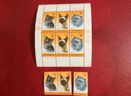 NOUVELLE ZÉLANDE 1983 Bloc 6v 3v Neuf MNH ** Mi 878 / 880 Gato Cat Pet Katze Gatto NEW ZEALAND - Domestic Cats
