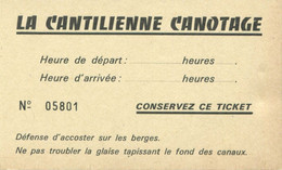 Ticket De Canotage "La Cantilienne Canotage" Chateau De Chantilly - Oise - Europa