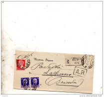 1942  LETTERA RACCOMANDATA CON ANNULLO FASANO BRINDISI - Poststempel