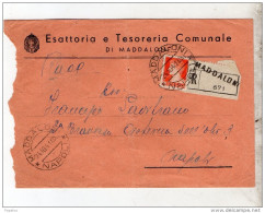 1941  LETTERA RACCOMANDATA CON ANNULLO MADDALONI NAPOLI - Marcofilie