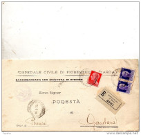 1935  LETTERA RACCOMANDATA CON ANNULLO FIORENZUOLO D'ARDA PIACENZA - Poststempel