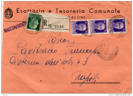 1942  LETTERA RACCOMANDATA CON ANNULLO MADDALONI NAPOLI - Marcophilia