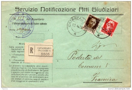 1938  LETTERA RACCOMANDATA CON ANNULLO CATANZARO - Marcofilie