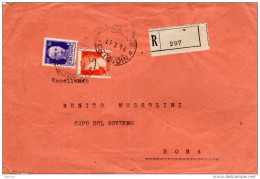 1941  LETTERA RACCOMANDATA CON ANNULLO NICASTRO LAMEZIA TERME - Marcophilie