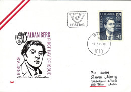 AUSTRIA POSTAL HISTORY / KOMPONISTEN ,MUSIC, ALBAN BERG 1985 ,CARD,FDC. - FDC