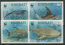 Kiribati 1991 WWF Naturschutz Walhai Riesenmanta 566/69 Postfrisch - Kiribati (1979-...)