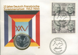 Bund 1988 Deutsch- Franz. Zusammenarbeit Numisbrief Mit Medaille (N609) - Lettres & Documents