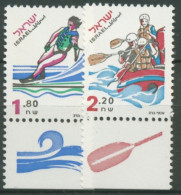 Israel 1998 Sport: Wasserski, Wildwasserrafting 1459/60 Mit Tab Postfrisch - Unused Stamps (with Tabs)
