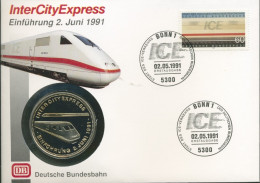 Bund 1991 Start Des ICE-Verkehrs Numisbrief Mit Medaille (N644) - Covers & Documents