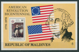 Malediven 1976 Unabhängigkeit USA G. Washington Block 37 Postfrisch (C97925) - Malediven (1965-...)
