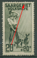 Saargebiet 1926 Volkshilfe: Pflegedienste Plattenfehler 104 IV Mit Falz, Mängel - Unused Stamps