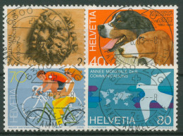 Schweiz 1983 Ereignisse Hunde Radsport Kommunikation 1256/59 Gestempelt - Used Stamps