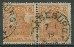 Deutsches Reich 1916/17 Germania Waagerechtes Paar 99 A Gestempelt - Used Stamps