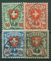 Schweiz 1924/40 Wappenschild Gestr. Papier, Geriff. Gummi 194/97 Z Gestempelt - Oblitérés