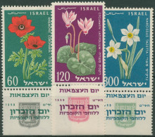Israel 1959 Unabhängigkeit Blumen 179/81 Mit Tab Postfrisch - Ongebruikt (met Tabs)