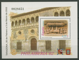 Spanien 2002 PHILAIBERIA Rathaus Saragossa Block 105 Postfrisch (C91644) - Blocks & Sheetlets & Panes