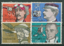 Schweiz 1977 Persönlichkeiten Porträts Flugpioniere Piloten 1090/93 Gestempelt - Used Stamps