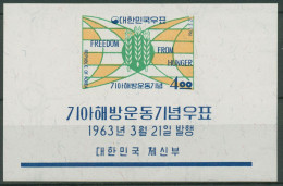 Korea (Süd) 1963 Kampf Gegen Hunger Ähren Block 179 Postfrisch (C97955) - Corée Du Sud