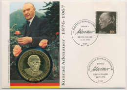 Bund 1992 Konrad Adenauer Numisbrief Mit Medaille (N593) - Brieven En Documenten