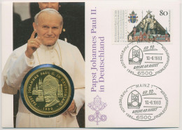 Bund 1993 Papst Johannes Paul II. In Deutschland Numisbrief Mit Medaille (N639) - Lettres & Documents