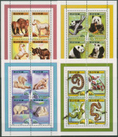 Korea (Nord) 2000 Tiere Panda Eisbär Schlange Block 448/51 Postfrisch (C98043) - Corée Du Nord
